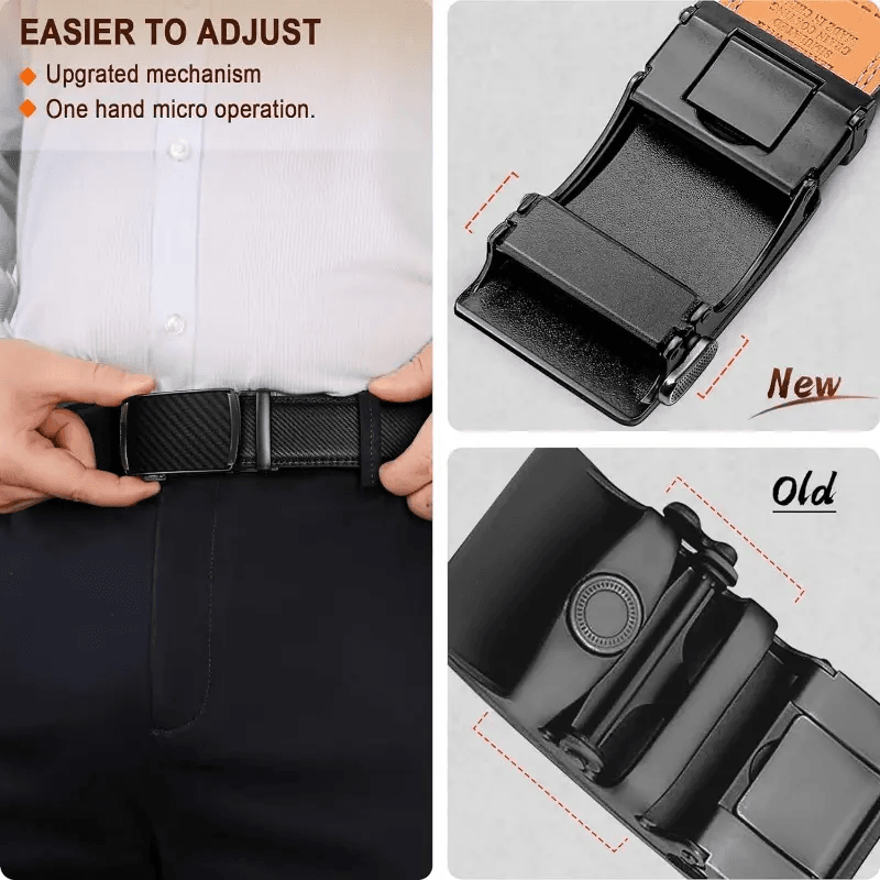 ✨️Idéal pour la fête des pères🎁 Ceinture à cliquet en cuir avec boucle réglable💼