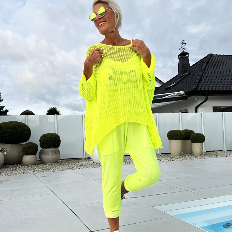 ✨Combinaison + Smock creux à imprimé lettres pour femmes, tenue décontractée