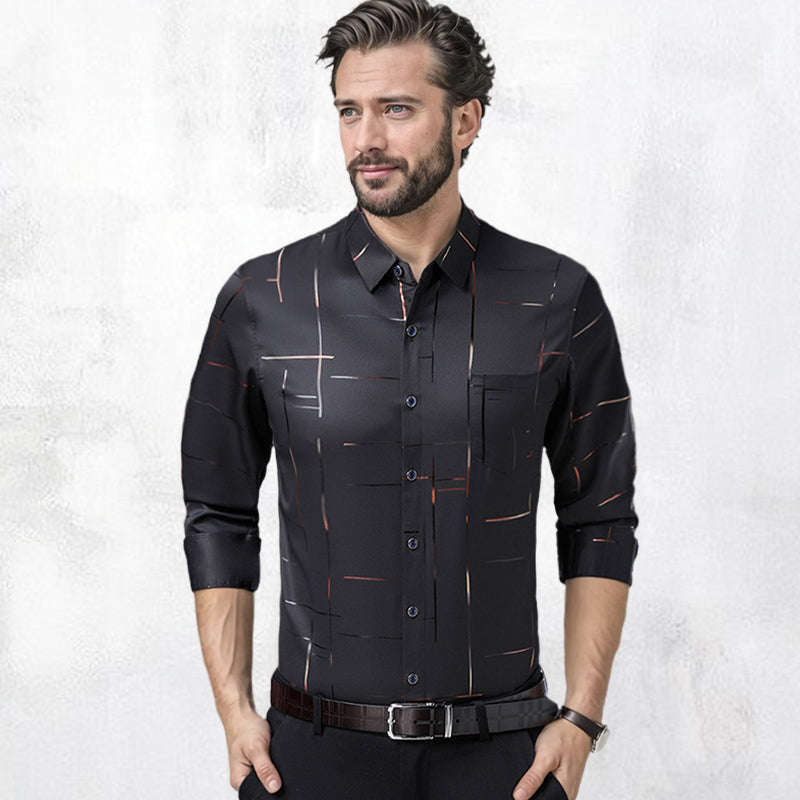 👔 50% DE RÉDUCTION! ✨ Chemise à Manches Longues Sans Repassage pour Hommes – Infroissable, Coupe Premium & Confortable 👕