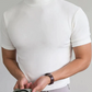 📢📢50 % de réduction !! ⏰T-shirt slim fit à col montant pour homme