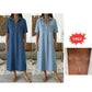 👗🔥 -50% ! Robe-Chemise Midi Jean Femme Poches – Tissu Structuré Non Collant Coupe Oversize Flatteuse Toutes Morphologies S-3XL, Col V Ajustable Manches Courtes Élégance Quotidienne, Légère Respirante ✨