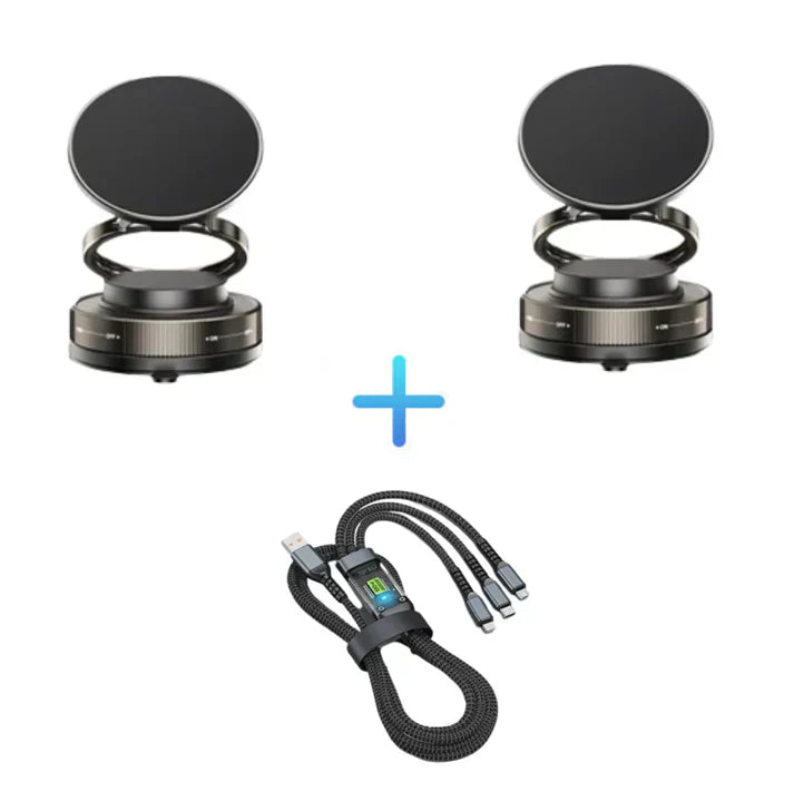 🔄Support Téléphone Magnétique sous Vide Réglable à 360°🚗