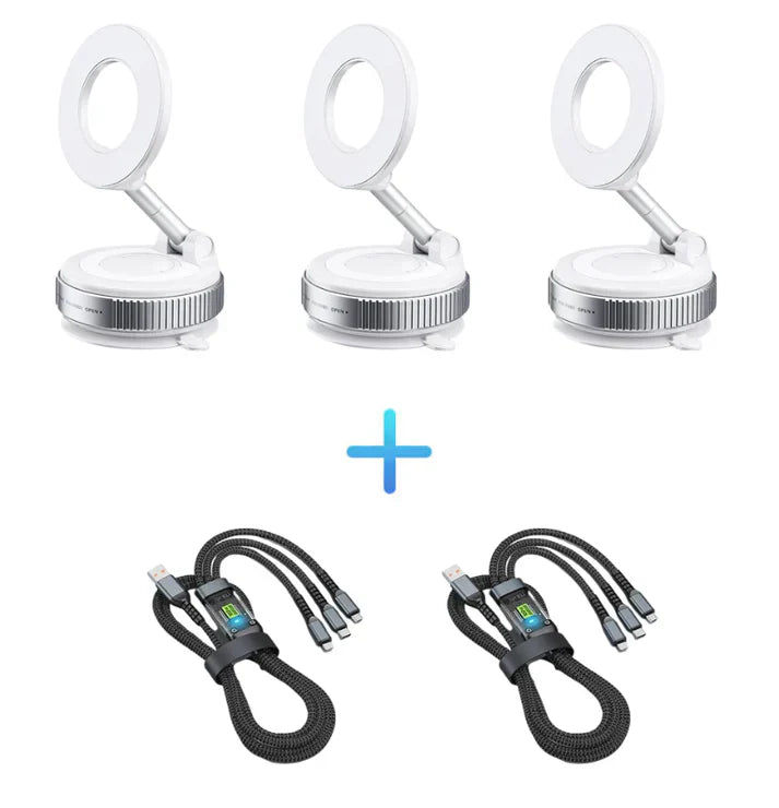 🔄Support Téléphone Magnétique sous Vide Réglable à 360°🚗