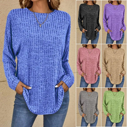 🌸Pull Tricot Manches Longues Décontracté - Mix Coton Doux, Coupe Large & Plusieurs Coloris !