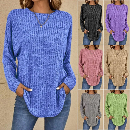 🌸Pull Tricot Manches Longues Décontracté - Mix Coton Doux, Coupe Large & Plusieurs Coloris !