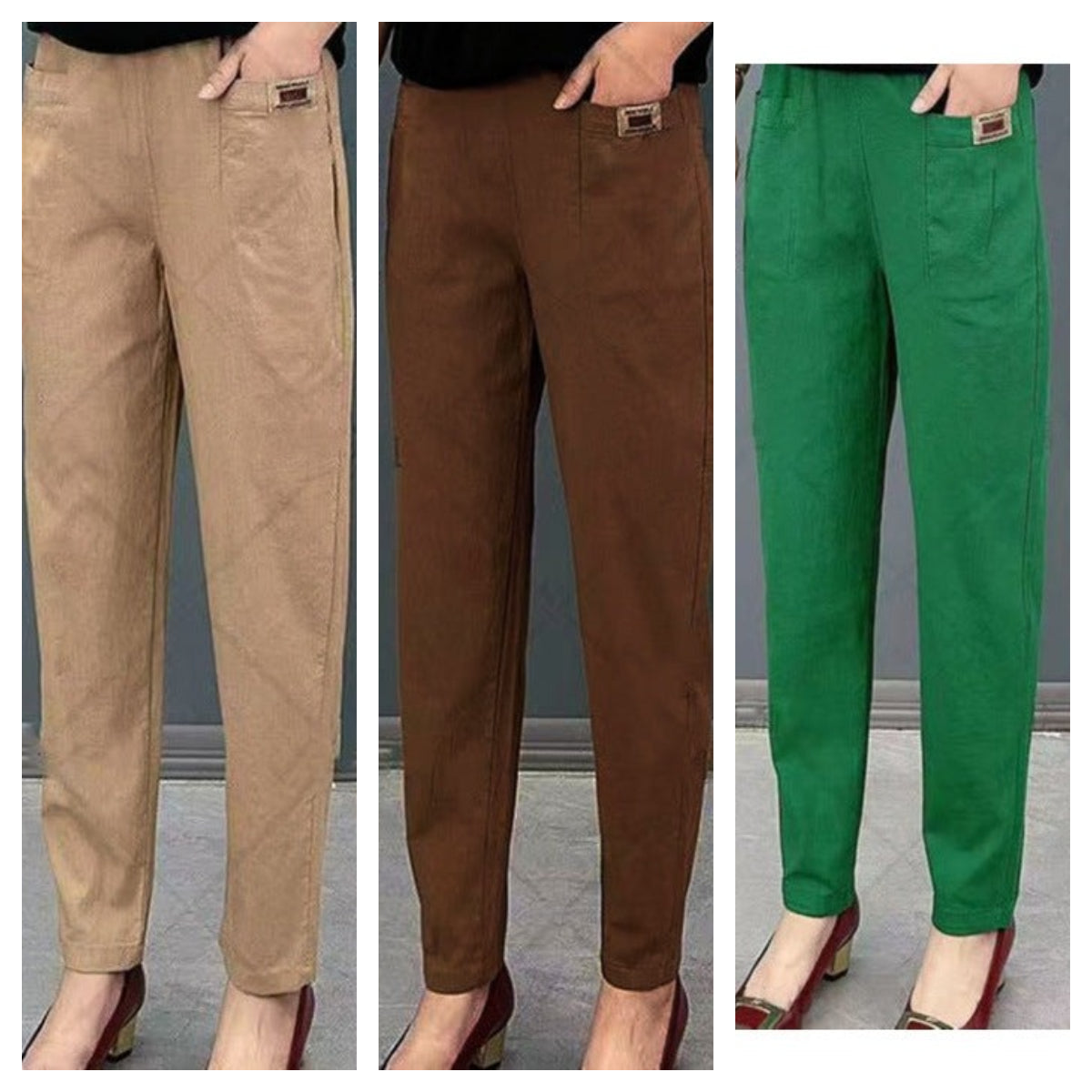 🔥Pour une durée limitée, 50 % de réduction🔥Pantalon en coton à taille élastique pour femme
