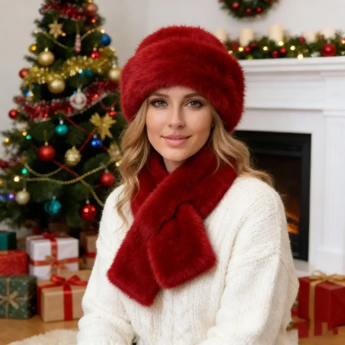 🧣 50 % DE RÉDUCTION MAINTENANT ! 🎁 Ensemble bonnet et écharpe en fourrure moelleuse – Ultra chaud, élégant et en stock limité (plus que 29 disponibles) ❄️