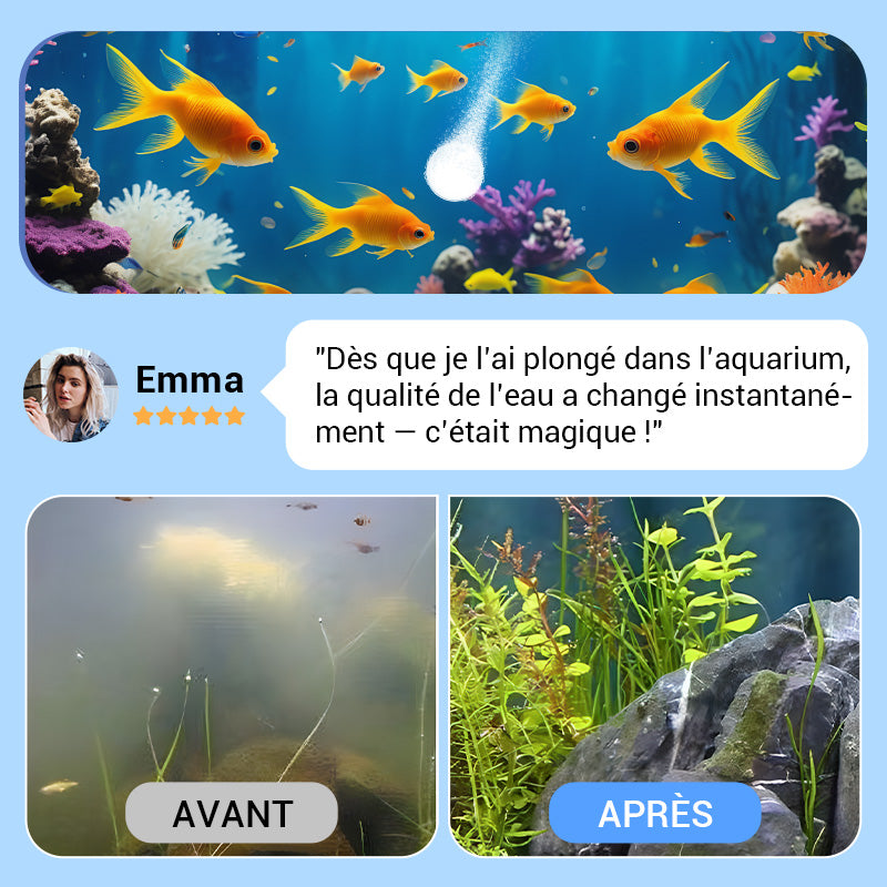 💎 1 ACHETÉS, 1 GRATUITS ! 💎 Comprimés Nettoyant Aquarium Multi-fonctions 2026 – Eau Cristalline en Minutes, Sûrs pour Poissons & Plantes