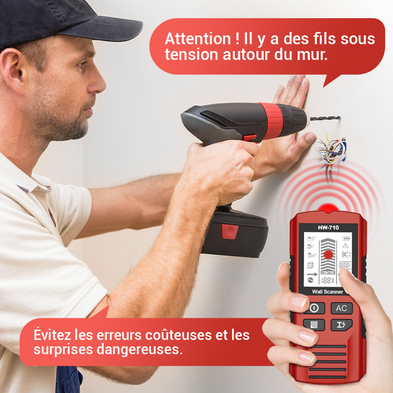 💎 50% DE RÉDUCTION ! 💎 Détecteur Mural Portable Multifonction – Essai Gratuit de 30 Jours, Remboursement Garanti 🔍🛡️