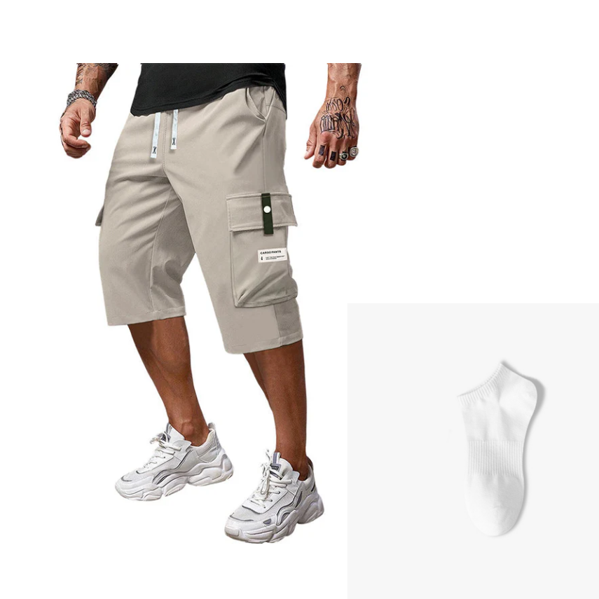 📢📢49 % de réduction !! ⏰Pantalon cargo capri décontracté à cordon pour homme