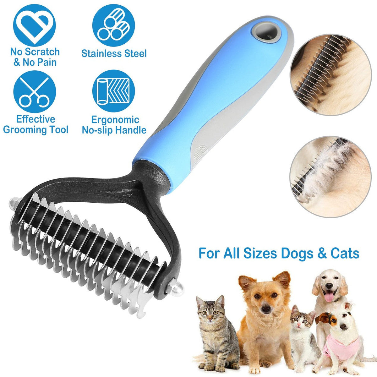 💐50% DE RÉDUCTION ! Peigne démêlage pour chiens/chats – Poils longs & courts efficace 🌀🐩【Stock Limité】