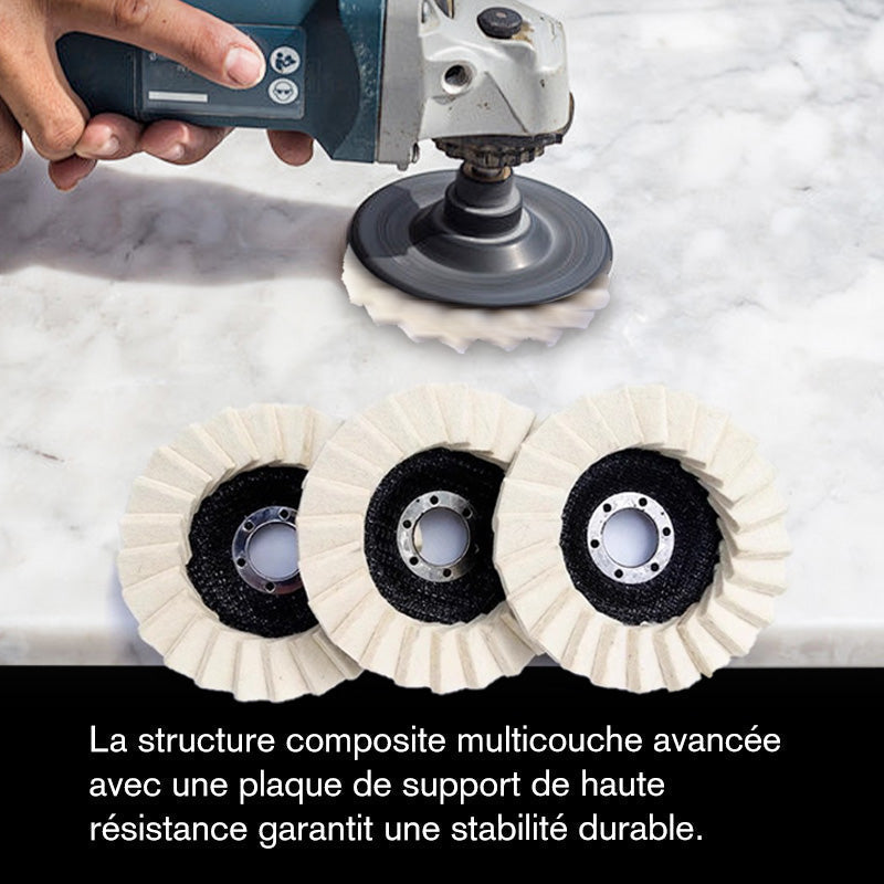 ✨ 1 ACHETÉ, 1 OFFERT ! ✨ Disque de Polissage en Laine pour Meuleuse d’Angle – Finition Miroir Brillante, Durable & Polyvalent 🔧🪞