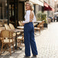 📢📢50 % de réduction !! ⏰Jean taille haute à jambes larges pour femme