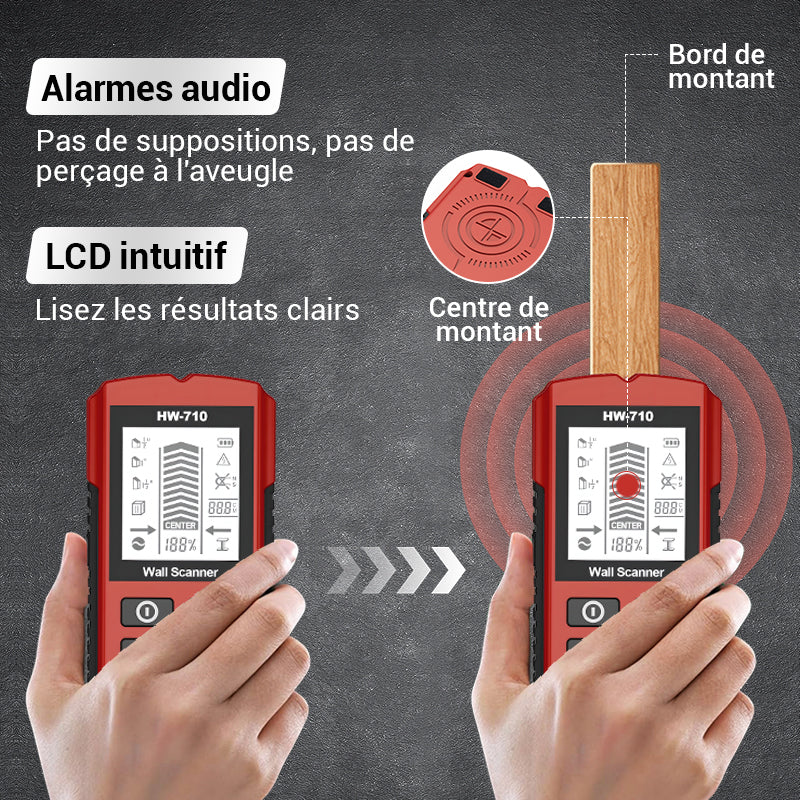 💎 50% DE RÉDUCTION ! 💎 Détecteur Mural Portable Multifonction – Essai Gratuit de 30 Jours, Remboursement Garanti 🔍🛡️