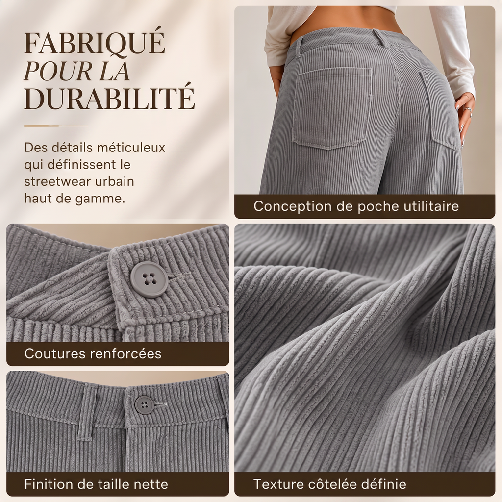Pantalon large décontracté coupe relax pour femme