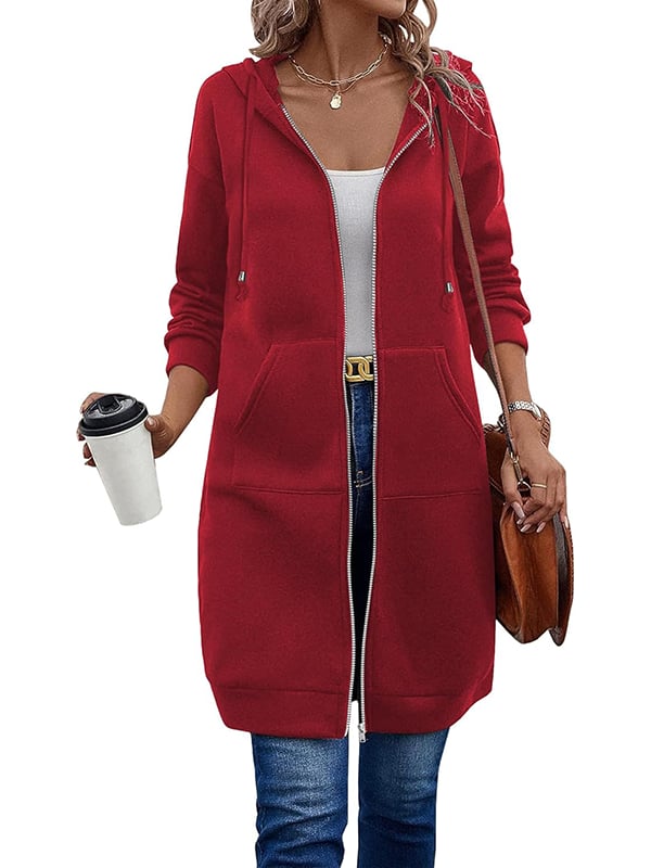🔥Dernier jour de la promotion : 50 % de réduction🔥✨Polo à capuche en polaire avec fermeture éclair pour femmes