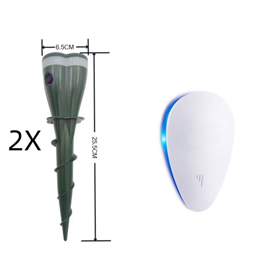 🌸Soldes de printemps : 50% de réduction☘️Répulsif anti-taupes à vis, étanche et à énergie solaire, pour l'extérieur