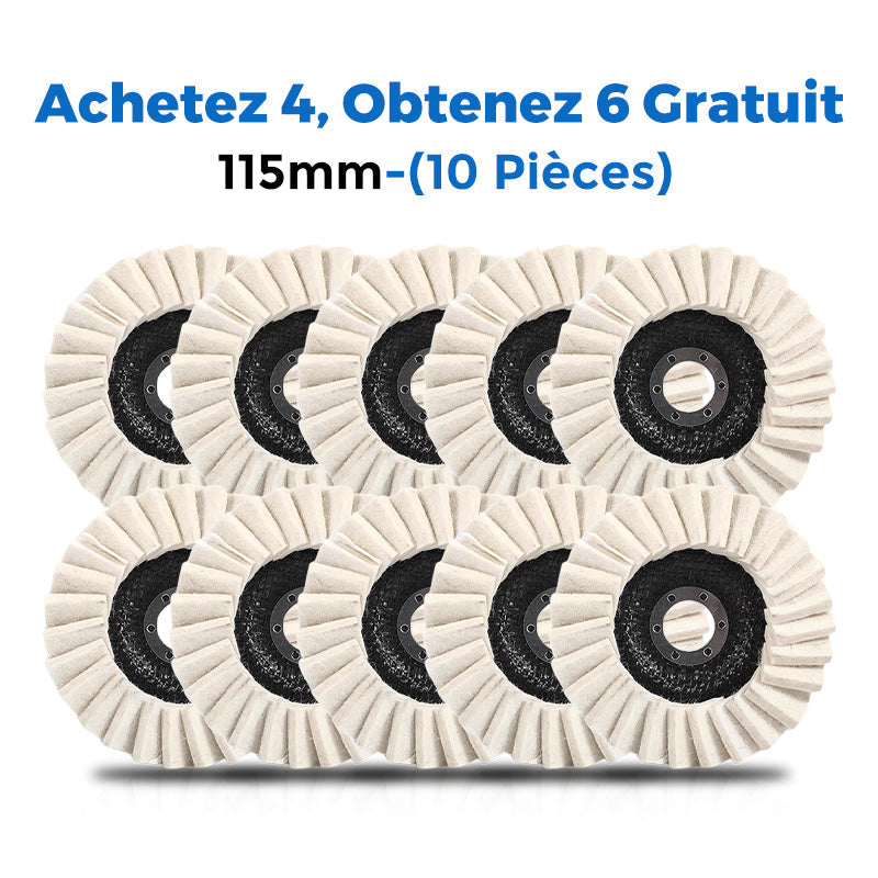 ✨ 1 ACHETÉ, 1 OFFERT ! ✨ Disque de Polissage en Laine pour Meuleuse d’Angle – Finition Miroir Brillante, Durable & Polyvalent 🔧🪞