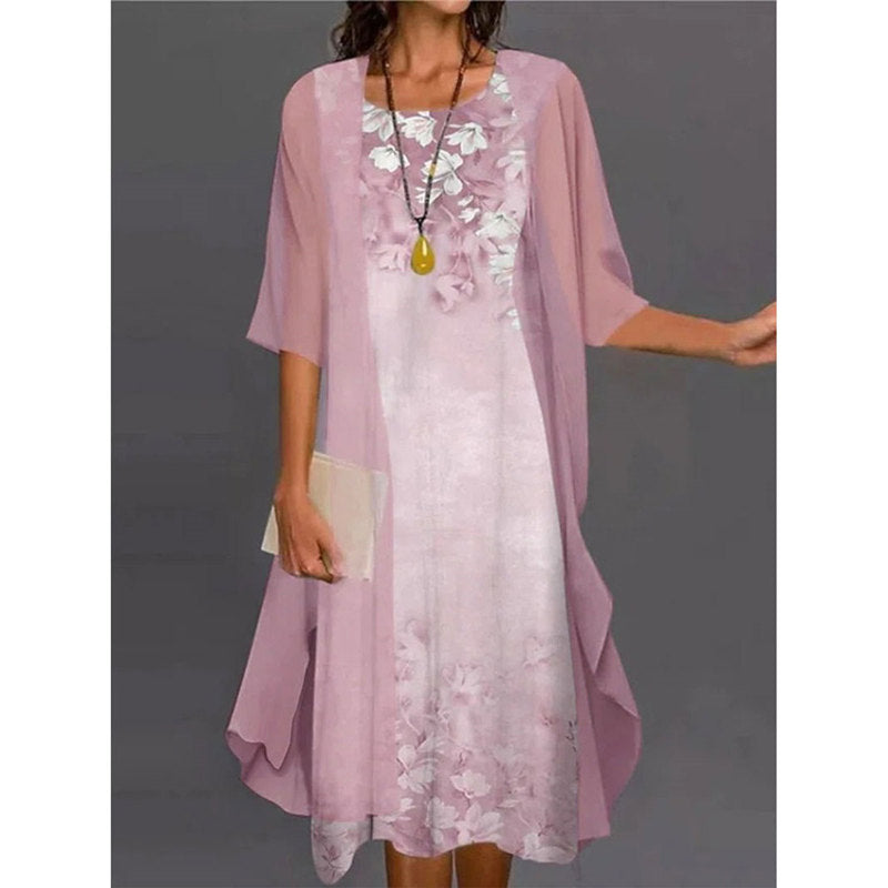 Ensemble de robe élégante à imprimé floral pour femmes