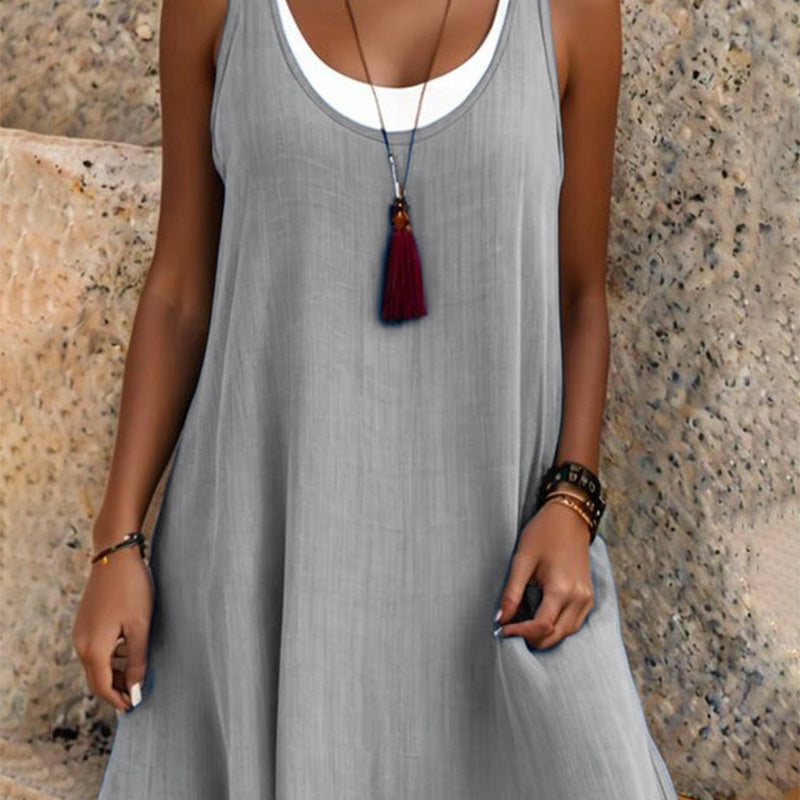 ⏰Dernier jour des soldes : 50 % de réduction 💃Robe débardeur deux pièces décontractée et ample sans manches pour femme