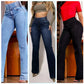 Jean Évasé Taille Haute en Stretch – Silhouette Allongée, Confort Extensible & Look Élégant Toute la Journée 👖✨
