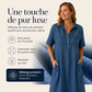 👗🔥 -50% ! Robe-Chemise Midi Jean Femme Poches – Tissu Structuré Non Collant Coupe Oversize Flatteuse Toutes Morphologies S-3XL, Col V Ajustable Manches Courtes Élégance Quotidienne, Légère Respirante ✨