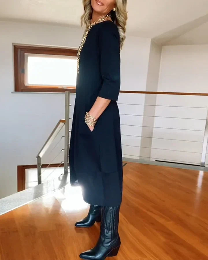 🔥Vente chaude 50% de réduction🔥Robe à manches longues et col rond