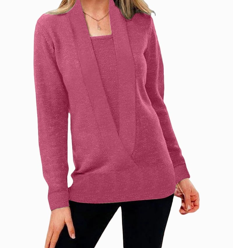 NOUVEAU Pull court tricoté de couleur unie pour femme