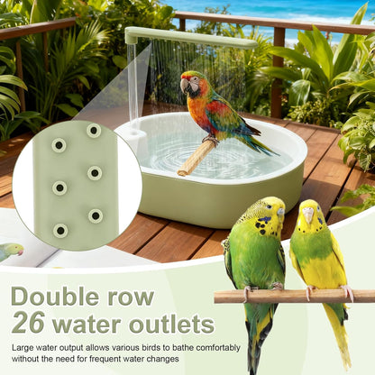 Bain d'oiseaux automatique avec robinet, baignoire pour oiseaux alimentée par USB