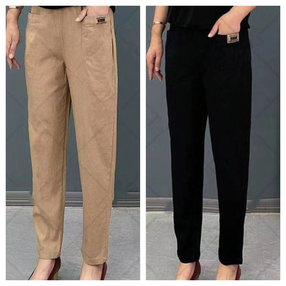 🔥Pour une durée limitée, 50 % de réduction🔥Pantalon en coton à taille élastique pour femme