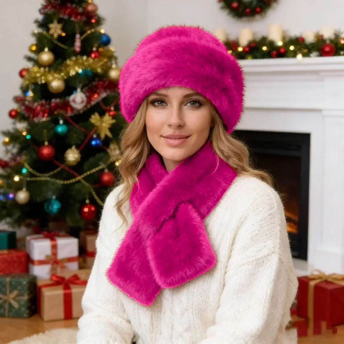 🧣 50 % DE RÉDUCTION MAINTENANT ! 🎁 Ensemble bonnet et écharpe en fourrure moelleuse – Ultra chaud, élégant et en stock limité (plus que 29 disponibles) ❄️