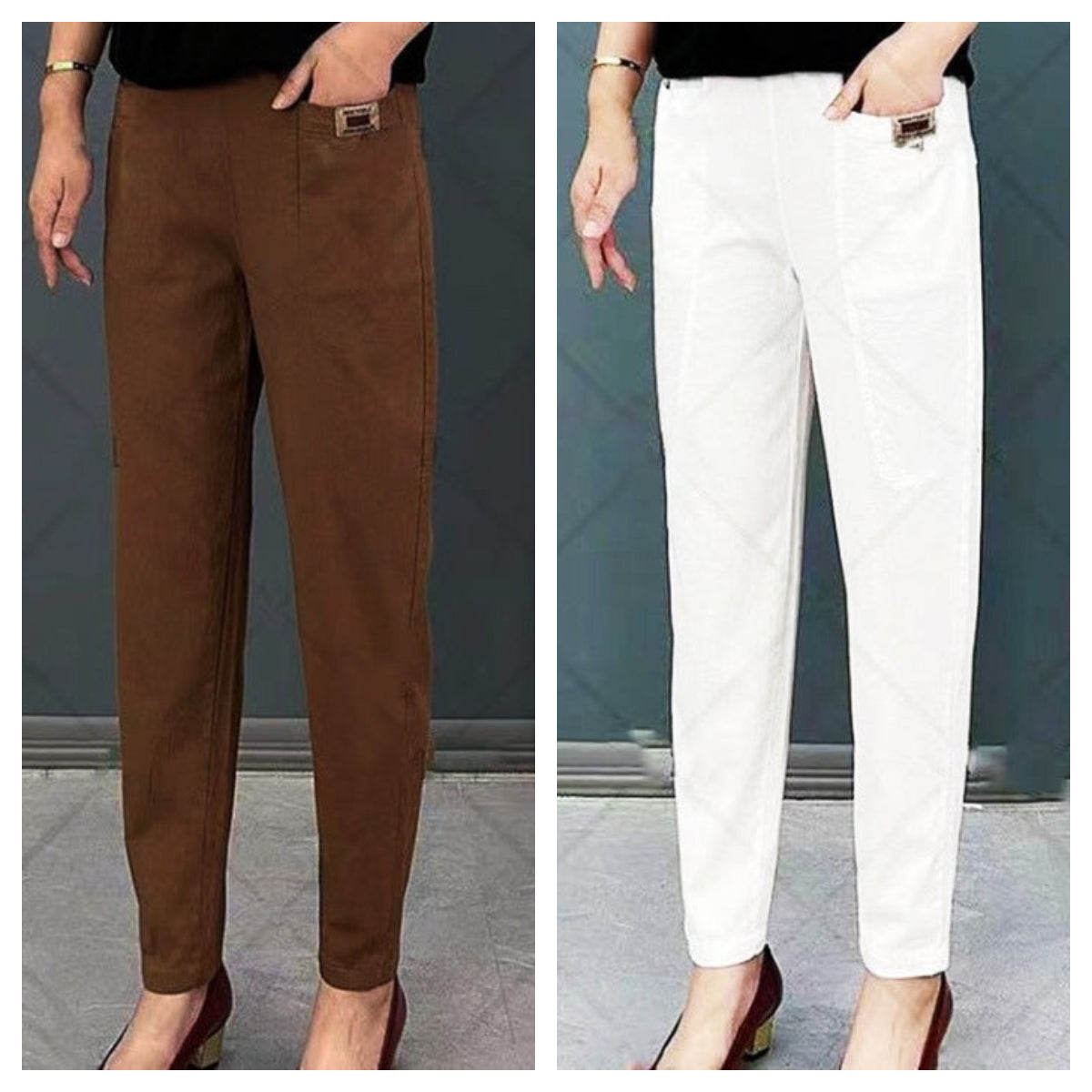 🔥Pour une durée limitée, 50 % de réduction🔥Pantalon en coton à taille élastique pour femme