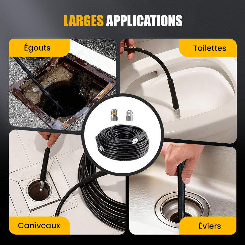 💎 -50% ! 💎 Kit de Nettoyage Haute Pression 5800 PSI – Débouche Canalisations, Éviers & Toilettes en Quelques Secondes ! 🚿⚡