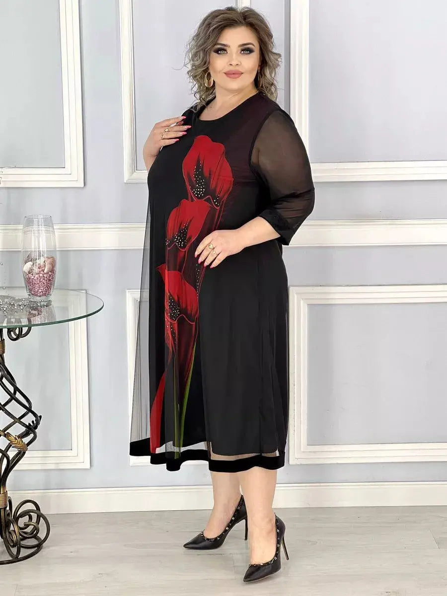 🔥🎉 [S - 4xl] 2025 robe élégante et raffinée en mousseline de soie noire