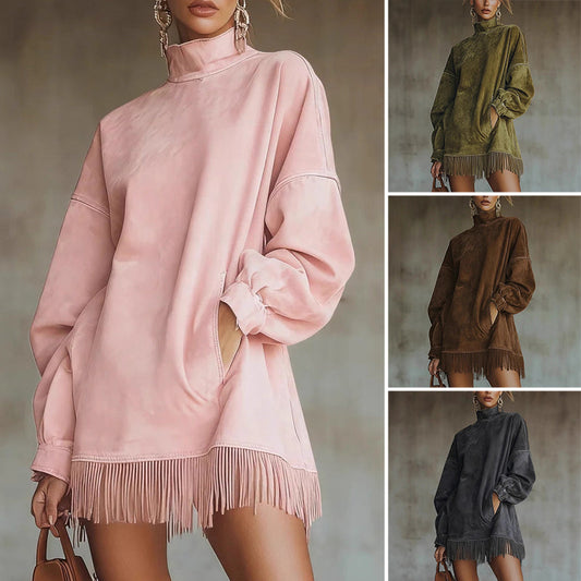 【S-3XL】💖Robe à manches longues et franges🔥Achetez 2 livraison gratuite