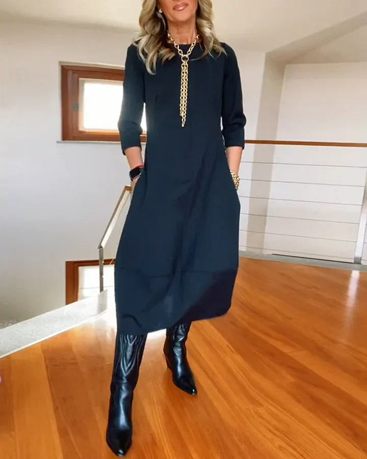 🔥Vente chaude 50% de réduction🔥Robe à manches longues et col rond