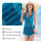 Maillot de bain deux pièces pour femme, col en V, bordure en dentelle et shorty