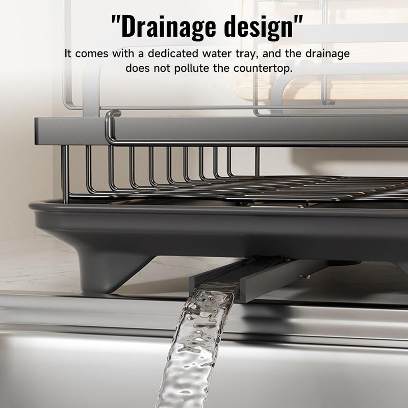 🍽️ 50% DE RÉDUCTION! ✨ Égouttoir à Vaisselle 2 Niveaux – Avec Plateau d'Égouttage, Gain de Place & Idéal pour les Cuisines Familiales 🏠