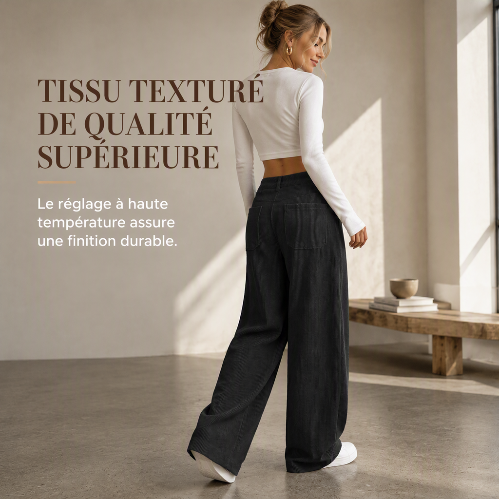 Pantalon large décontracté coupe relax pour femme
