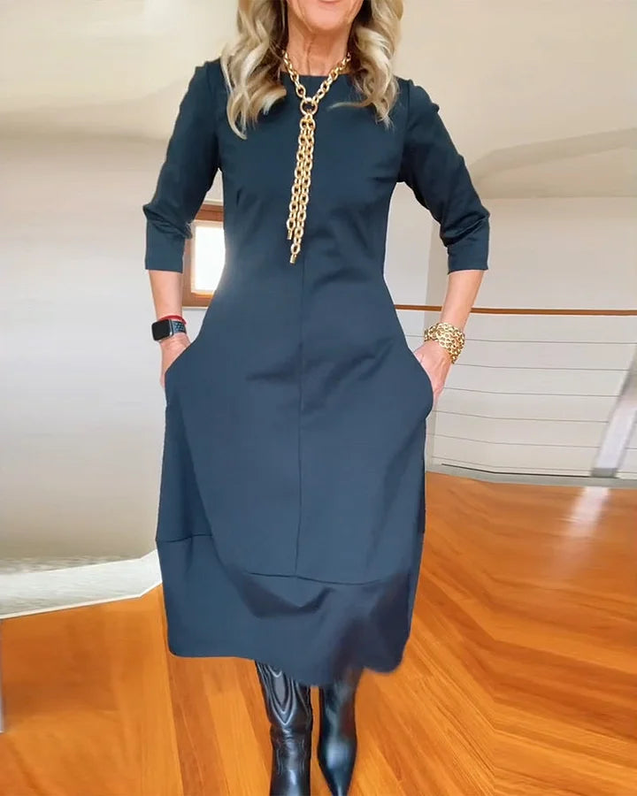 🔥Vente chaude 50% de réduction🔥Robe à manches longues et col rond