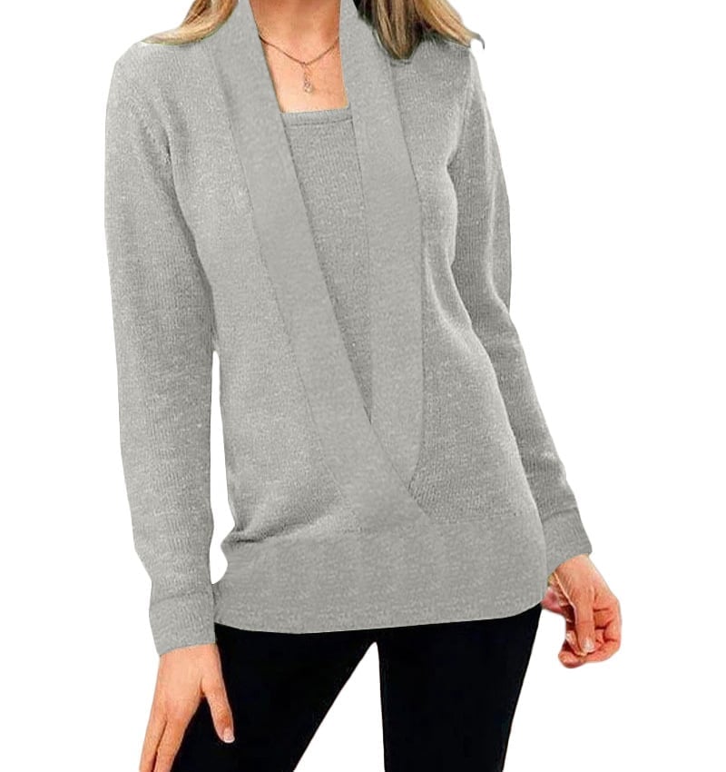 NOUVEAU Pull court tricoté de couleur unie pour femme