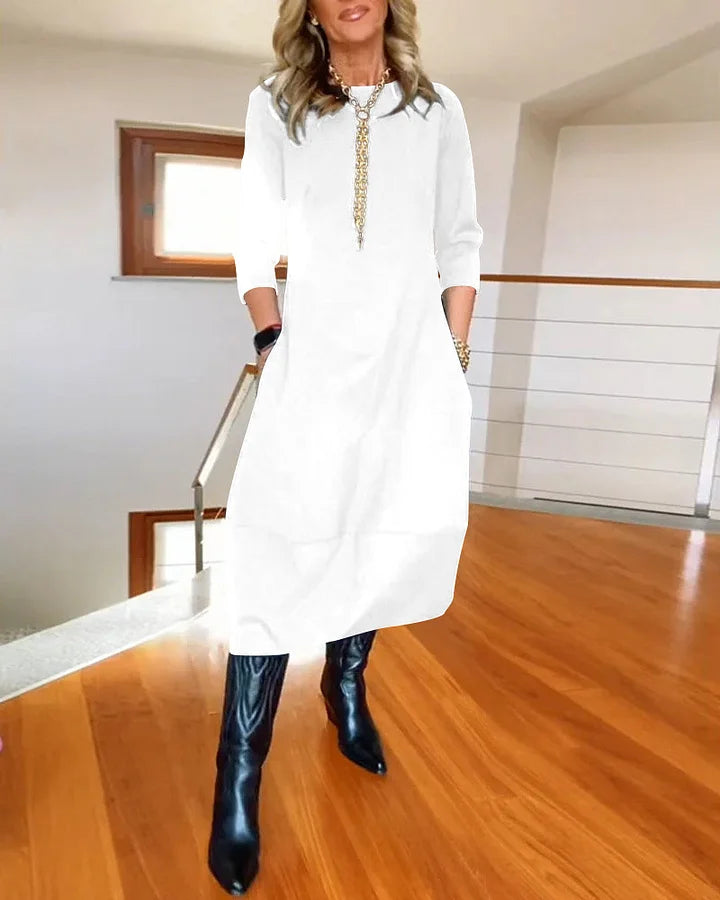 🔥Vente chaude 50% de réduction🔥Robe à manches longues et col rond