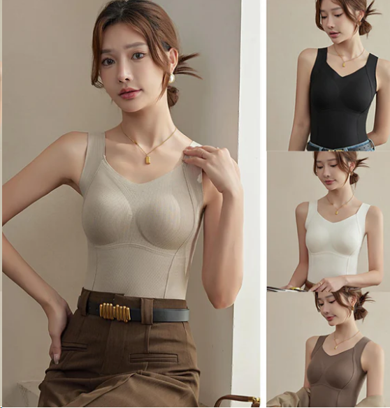 🎄💥Réduction de Noël 50% 🌸Gilet chaud pour femme avec soutien-gorge intégré