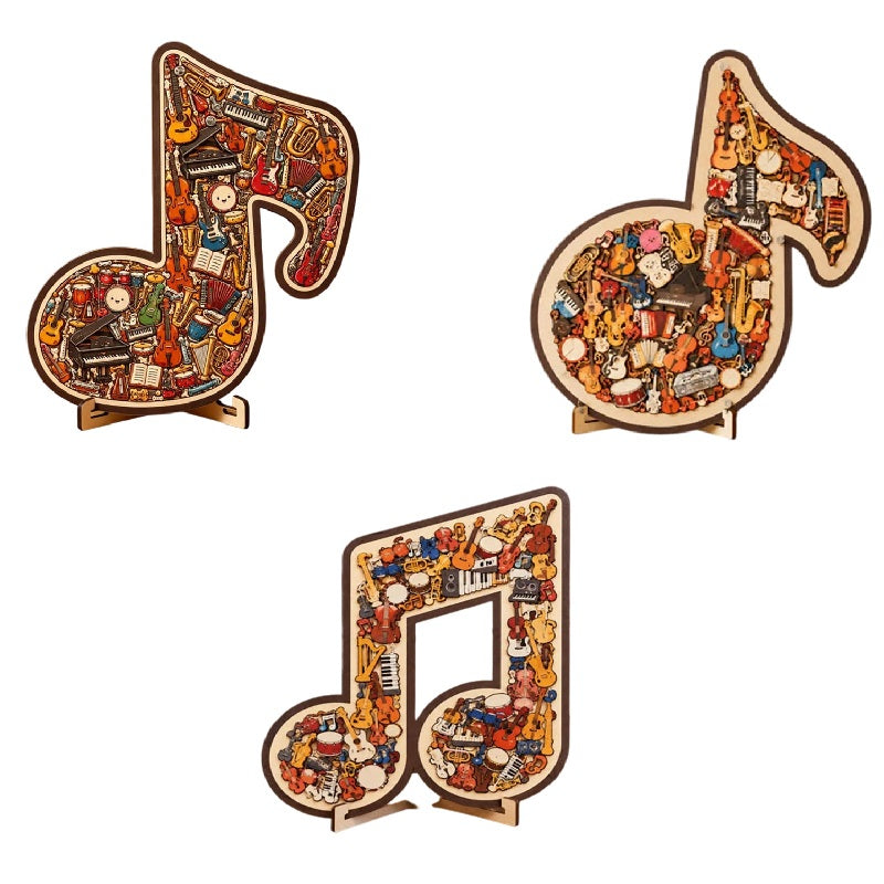 🎶 50% DE RÉDUCTION !! 🧩 Puzzle en Bois en Forme de Note de Musique