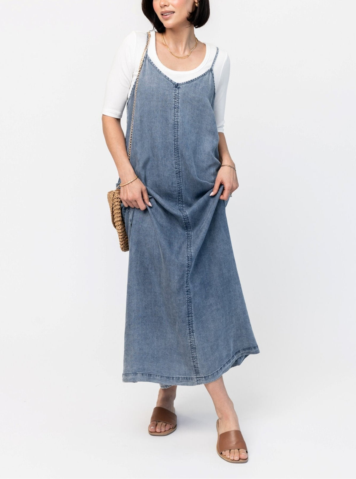 🔥VENTE 49%🔥Robe maxi pull en jean pour femme