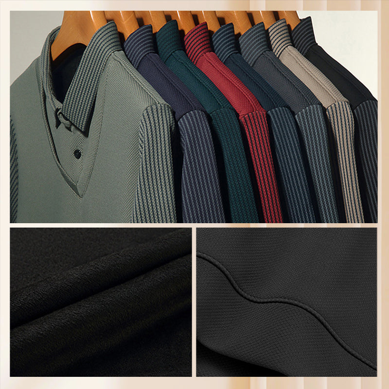 🔥49% DE RÉDUCTION ! 🍂 Chemise à Col Rayé 2 Pièces - Style Automne/Hiver en Coton Respirant et Confortable 👔📦