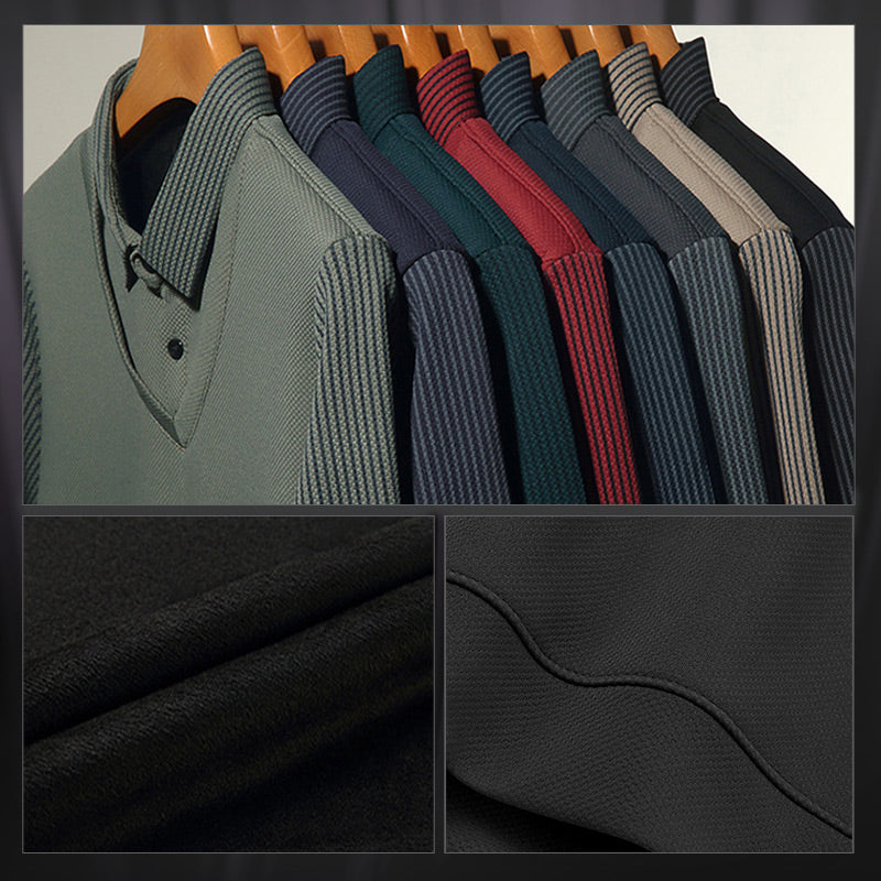 🔥49% DE RÉDUCTION ! 🍂 Chemise à Col Rayé 2 Pièces - Style Automne/Hiver en Coton Respirant et Confortable 👔📦