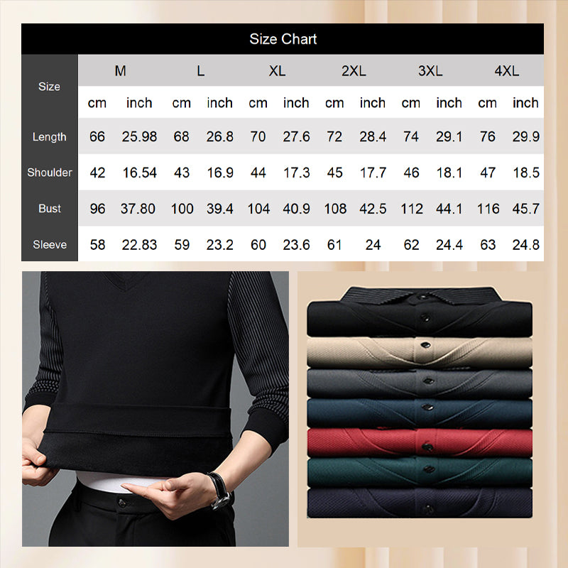🔥49% DE RÉDUCTION ! 🍂 Chemise à Col Rayé 2 Pièces - Style Automne/Hiver en Coton Respirant et Confortable 👔📦