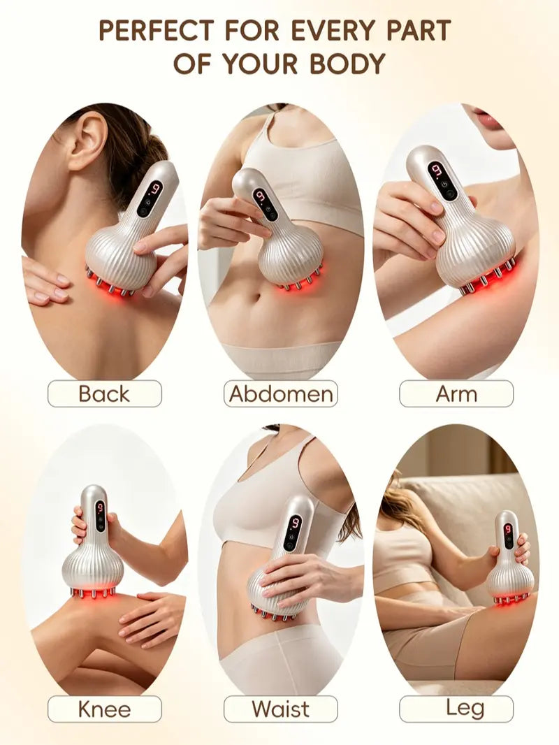 Brosse de massage électrique pour les méridiens et appareil de ventouses intelligent avec fonction chauffante