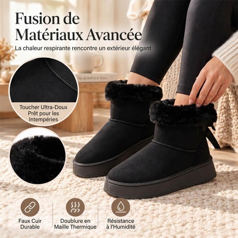 Bottes de neige à plateforme mi-mollet pour femmes